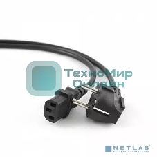 Кабель сетевой CAC6-EU-C13-3M Wize, 3 м, Евровилка 3 pin - C13, 6 А, черный, пакет