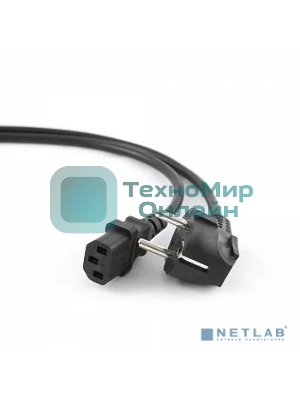 Кабель сетевой CAC6-EU-C13-3M Wize, 3 м, Евровилка 3 pin - C13, 6 А, черный, пакет