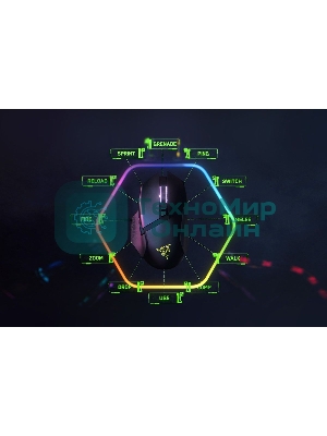 Мышь беспроводная/проводная Razer Basilisk V3 Pro 35K черный, 35000 dpi, радиоканал, Bluetooth, USB, кнопки - 11