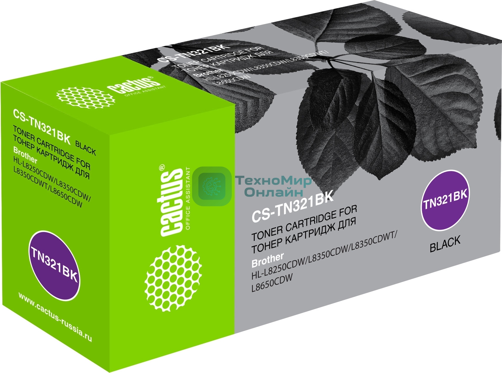 Картридж лазерный Cactus СS-TN-321BK черный (27000 стр.) для Konica Minolta bizhub C224/C224e/C284/C284e/C364