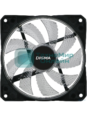 Вентилятор для корпуса Digma DFAN-FRGb2 черный, 120 мм, 1200 об/мин, 23 дБ, 4 pin