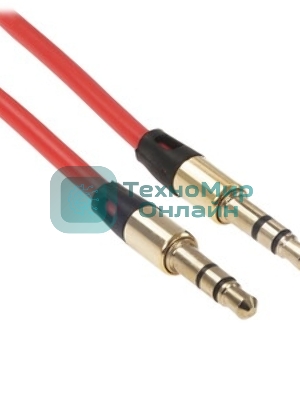 Кабель аудио Cablexpert CCAB-01-35MM-1MR, 3.5 Jack (M)/3.5 Jack (M), красный. 1м, блистер