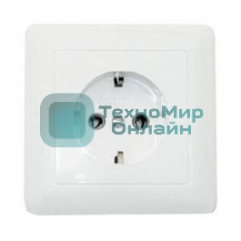 Розетка WESSEN RS16-134-BХИТ белый 1-я с/з 16А скрытый монтаж