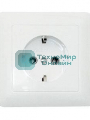 Розетка WESSEN RS16-134-BХИТ белый 1-я с/з 16А скрытый монтаж