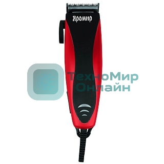 Машинка для стрижки ЯРОМИР ЯР-704, черный с красным (24) (РОССИЯ)