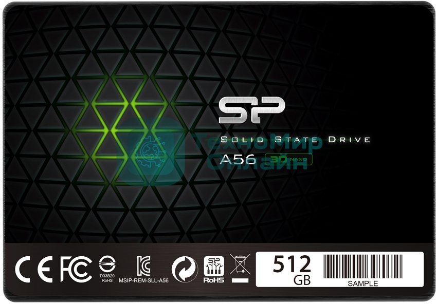 Накопитель SSD Silicon Power Ace A56, 512Gb, SATA III, 2.5