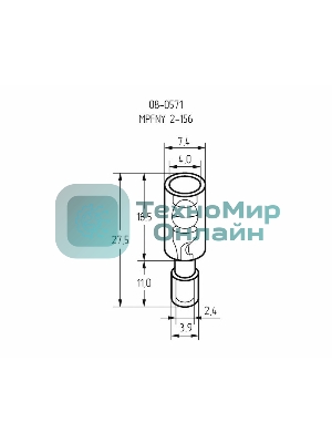 Разъем штекерный полностью изолированный Rexant штекер 4 мм 1.5-2.5 мм² (РШПи-п 2.5-4/РШИп 2-5-4) синий