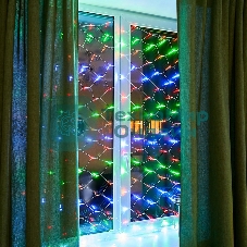 Новогодние светоукрашения Neon-night Гирлянда - сеть 1,8х1,5м, прозрачный ПВХ, 180 LED Мультиколор