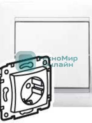Механизм розетки 1-м СП Valena 2К+З с заземл. нем. станд. белый (DIY-упак.) Legrand 694280