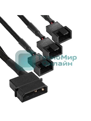 Разветвитель питания для корпусных вентиляторов ExeGate EX-CC-PSU-3xF-0.3 (Molex/3x3/4pin, все разъемы имеют 2 контакта, 0,3м)