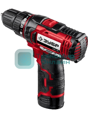 Дрель-шуруповерт Зубр ДШЛ-125-22, 12 В, 2 Ач, 30 Нм, щеточный