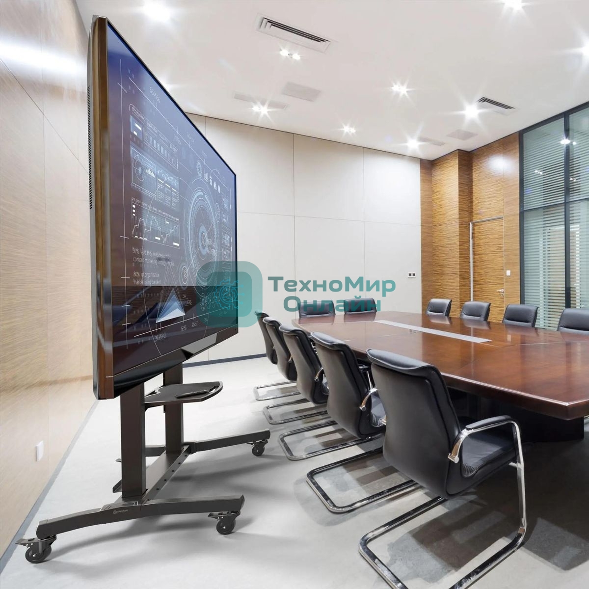 Мобильная стойка МОТОРИЗОВАННАЯ ONKRON на 1 ТВ/50-100