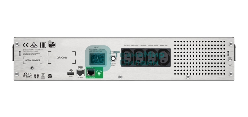 Источник бесперебойного питания APC Smart-UPS C 1000VA/600W, 2U RackMount, 230V, Line-Interactive, LCD, 1 year warranty(REP. SMC1000I-2U)
