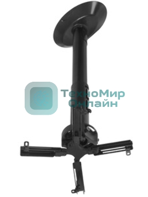 Крепеж Wize Pro PR24A Универсальное потолочный комплект Wize PR24A, состоящий из крепления+штанги 46-61 см +площадки к потолку для проектора, наклон +/- 25°, поворот +/- 6°, вращение 360°, до 23 кг, черный