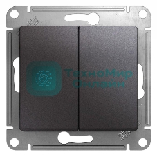 Механизм выключателя 2-кл. СП Glossa сх.5 10А IP20 10AX графит SchE GSL001351