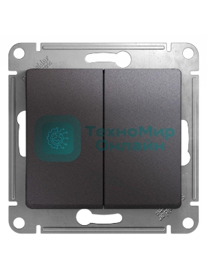 Механизм выключателя 2-кл. СП Glossa сх.5 10А IP20 10AX графит SchE GSL001351