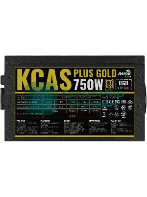 Блок питания Aerocool/Formula KCAS PLUS GOLD 750W (750W, ATX v2.4, APFC, Fan ARGB 12cm, 80+ Gold, Retail)