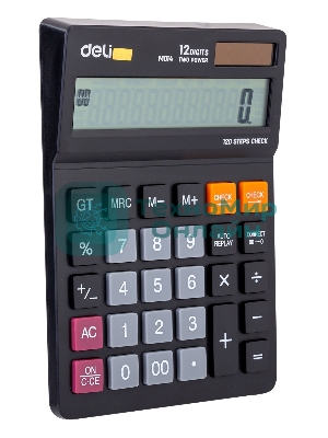 Калькулятор настольный Deli EM01420 черный 12-разр.