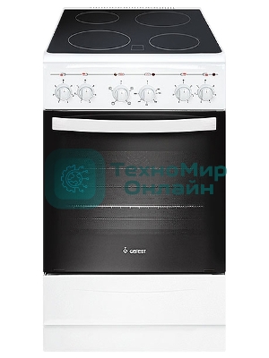 Плита электрическая Gefest 5160-01 0033 белый, конфорок 4 электрических, духовка 55 л, 50 см x 85 см x 58.5 см