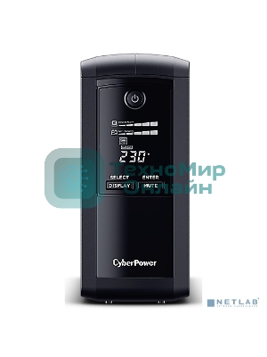 Источник бесперебойного питания UPS CyberPower VP1000EILCD Line-Interactive 1000VA/550W USB/RS-232/RJ11/45 (6 IEC С13)
