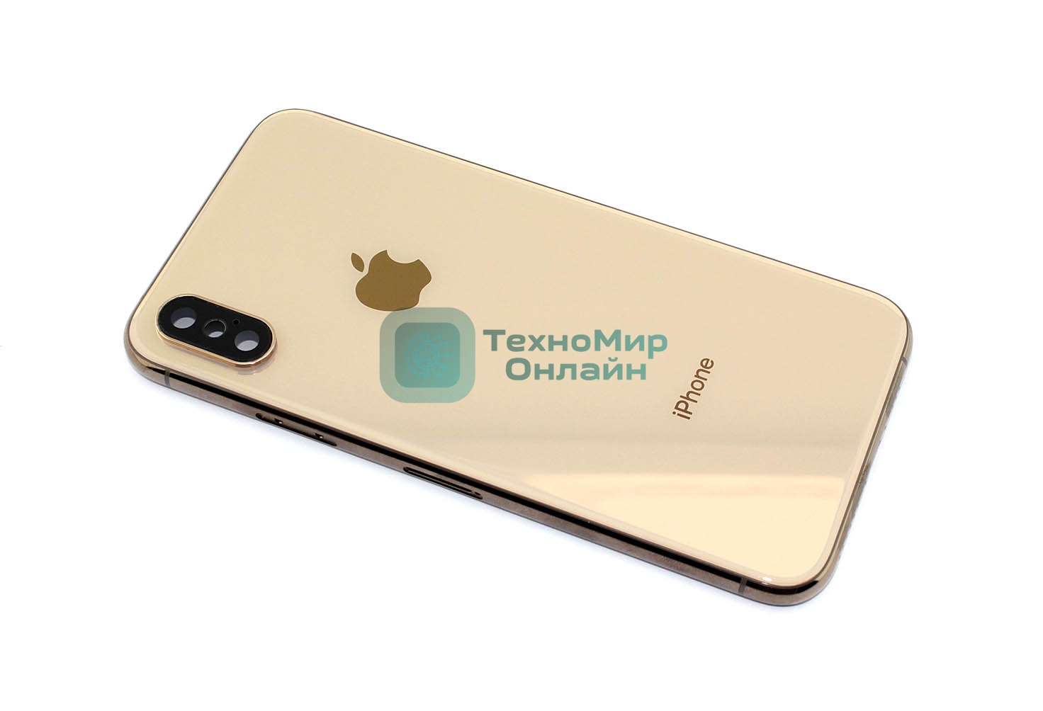 Задняя крышка (корпус) в сборе с рамкой для Apple iPhone Xs gold