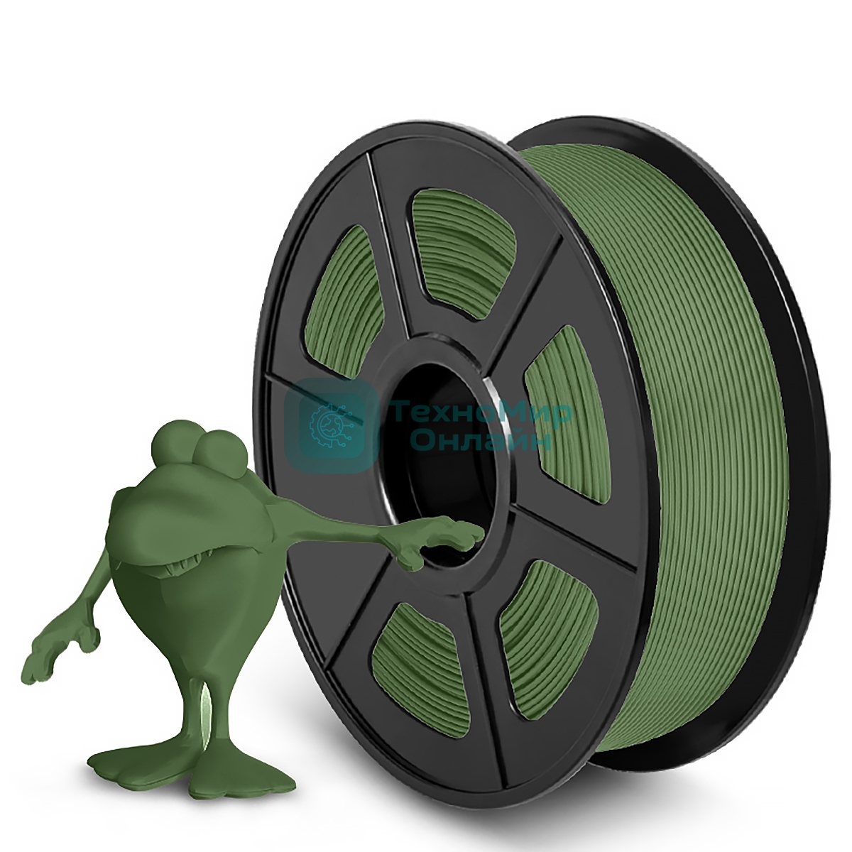 Филамент NVPrint PLA Matte Olive Green для 3D печати диаметр 1.75мм длина 330 метров масса 1 кг
