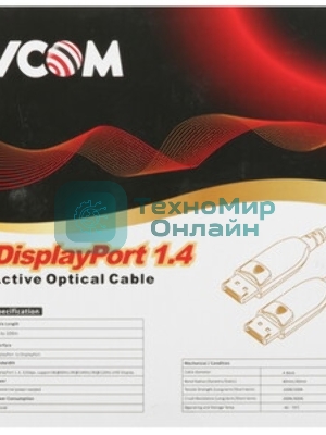 Активный оптический кабель VCOM DP1.4 32Gbs/8K@60Hz 15м D3751-15M