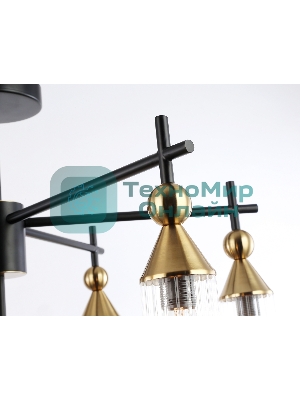 Люстра Ambrella light LH55257/7 BK/BS/CL черный/латунь/прозрачный E14*7 max 40W D640*520