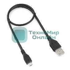 Кабель Gembird/Cablexpert USB 2.0 Pro, AM/microBM 5P, 0.5м, экран, черный, пакет