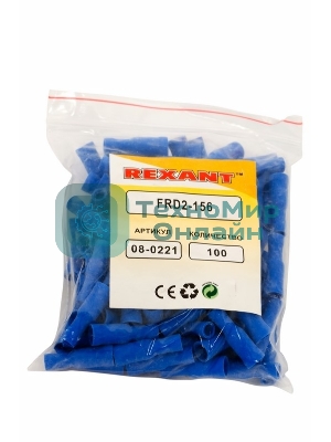 Разъем штекерный изолированный Rexant гнездо 4 мм 1.5-2.5 мм² (РШи-м 2.5-4/РШИм 2-5-4) синий