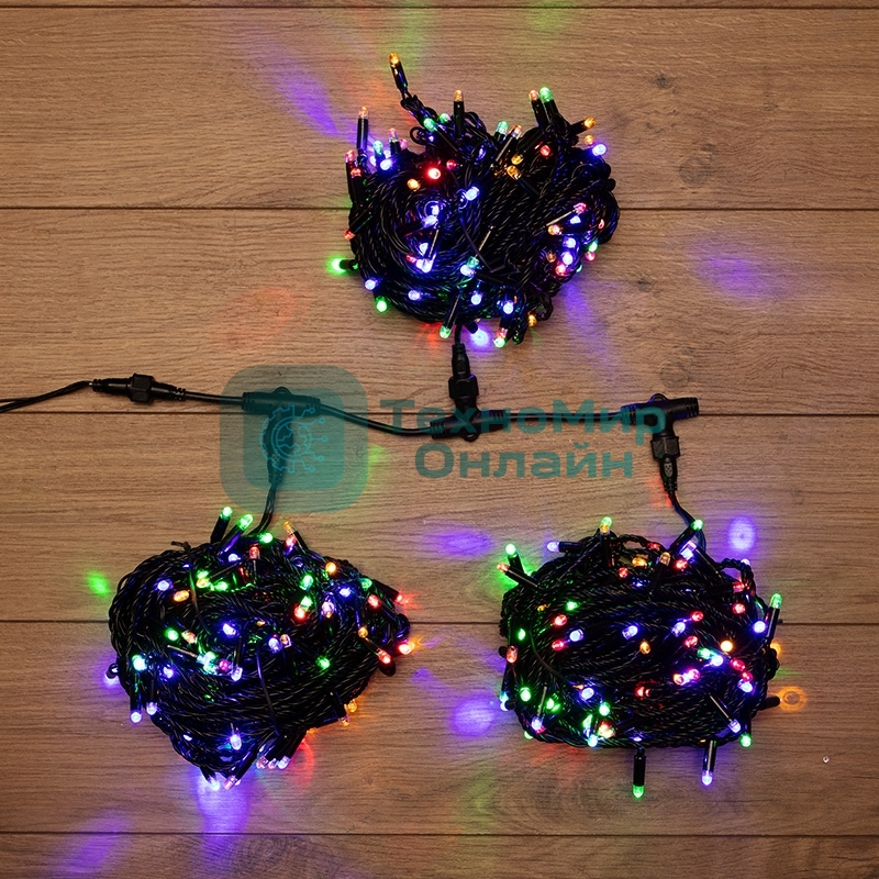 Гирлянда Neon-night LED ClipLight 24V, 3 нити по 20 м, свечение с динамикой, цвет диодов мульти