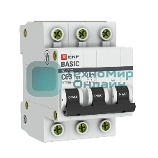 Выключатель автоматический EKF mcb4729-3-63C 3P 63А (C) 4,5кА ВА 47-29 Basic