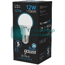 Лампа светодиодная Gauss 102502312 12Вт цок.: E27 груша 220B 6500K св. свеч. бел. хол. (упак.: 10 шт)