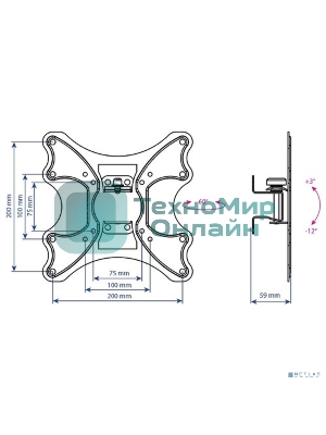 Кронштейн для телевизора Kromax GALACTIC-11 черный 15