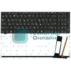 Клавиатура для ноутбука Asus N56 N56V черная с белой подсветкой