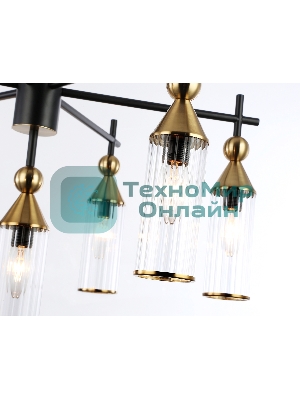 Люстра Ambrella light LH55257/7 BK/BS/CL черный/латунь/прозрачный E14*7 max 40W D640*520