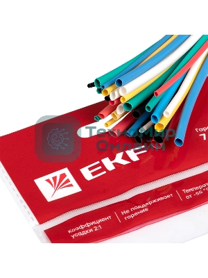 Набор трубок термоусадочных ТУТ 1/0.5; 1.5/0.75; 2/1; 2.5/1.25; 3/1.5 (6 цветов по 5шт 100мм) PROxima EKF tut-n-2-r