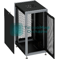 Шкаф коммутационный Sysmatrix (SL 6622.933) напольный 22U 600x600мм пер.дв.перфор. задн.дв.перфор. 800кг черный 51кг 180град. IP20