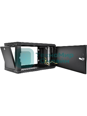 Шкаф телекоммуникационный настенный разборный ЦМО ЭКОНОМ 9U (600 x 650) дверь металл, черный (ШРН-Э-9.650.1-9005)