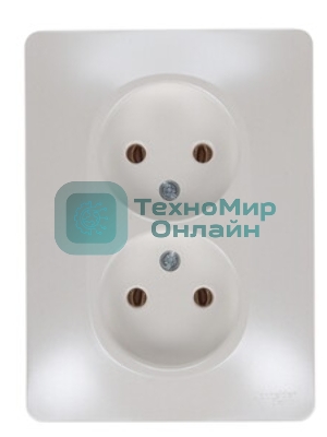 Розетка 2-м СП Glossa 16А IP20 без заземл. в сборе перламутр SchE GSL000620