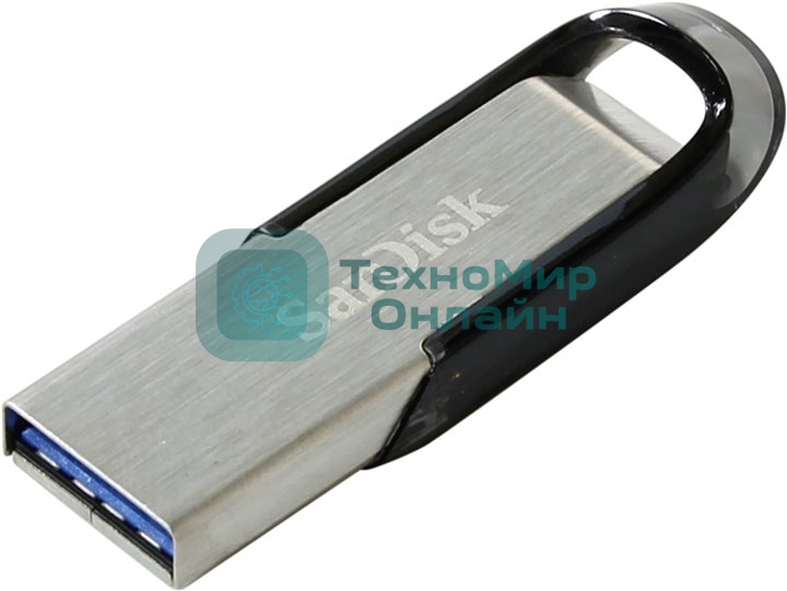 Флешка USB Sandisk CZ73 Cruzer Ultra Flair (SDCZ73-128G-G46), 128Gb, USB 3.0, R/W 150/45, серебристый/черный