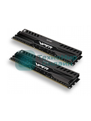 Оперативная память Patriot Viper 3, DDR3, 16GB (2x8 GB), 1600 MHz, CL9, DIMM, радиатор, черный