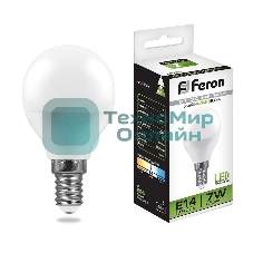Лампа светодиодная Feron LB-95 7W 230V E14 4000K G45