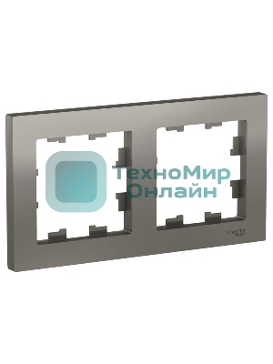 Рамка 2-м AtlasDesign универс. сталь SchE ATN000902