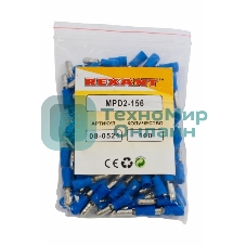 Разъем штекерный изолированный Rexant штекер 4 мм 1.5-2.5 мм² (РШи-п 2.5-4/РШИп 2-5-4) синий