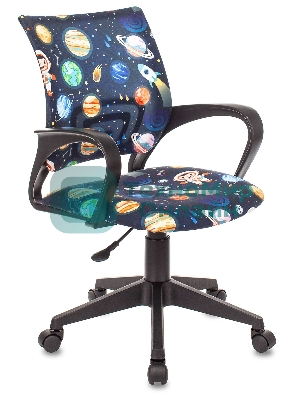 Кресло Бюрократ BuroKIDS 1 черный, ткань, 120 кг