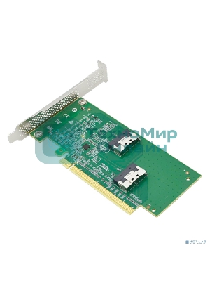 Адаптер для SSD PCIe x16 to Two SlimSAS SFF-8654 8i Adapter