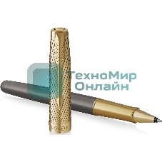 Ручка роллер Parker Sonnet Pioneers T542 (2201040) Arrow Grey GT, F, черные чернила, подарочная коробка