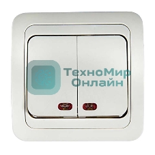 Выключатель 2-кл. CLASSICO с подсвет. 2123 белый ASD/IN HOME 4680005959877