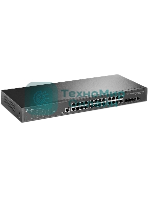 Коммутатор TP-Link JetStream 24-port Pure-Gigabit L2+ Managed Switch, 24 10/100/1000Mbps RJ45, 4*10G SFP+ Slots